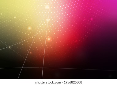 Dark Pink, Yellow vector Illustration with set of shining colorful abstract circles. Blurred bubbles on abstract background with colorful gradient. Simple design for your web site.