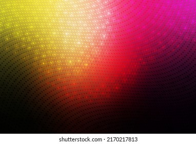 Vector amarillo y rosa oscuro Ilustración con un conjunto de círculos abstractos coloridos y brillantes. Diseño decorativo borroso en estilo abstracto con burbujas. Base de los folletos