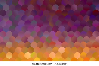 Dark Pink, Yellow vector illustration which consist of circles. Dotted gradient design for your business. Creative geometric background in halftone style with colored spots.