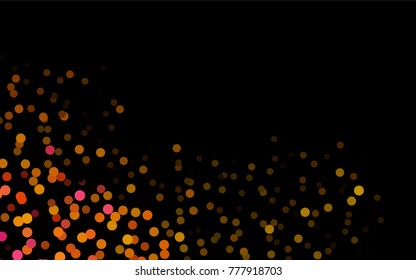 Dark Pink, Yellow vector illustration which consist of circles. Dotted gradient design for your business. Creative geometric background in halftone style with colored spots.