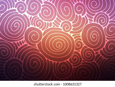 Dark Pink, Yellow vector indian curved template. Creative illustration in blurred style with doodles and Zen tangles. The pattern can be used for wallpapers and coloring books.
