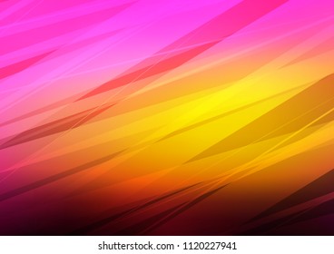 Dark Pink, Yellow vector indian curved template. Modern geometrical abstract illustration with doodles. A completely new design for your business.