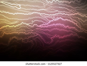 Dark Pink, Yellow vector indian curved pattern. Decorative shining illustration with doodles on abstract template. Hand painted design for web, leaflet, textile.
