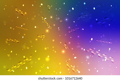 Dark Pink, Yellow vector layout with festival confetti. Glitter abstract illustration with colorful confetti, ribbons. The pattern can be used for carnival, festival leaflets.