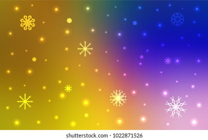 Dark Pink, Yellow vector layout with bright snowflakes. Modern geometrical abstract illustration with crystals of ice. New year design for your business advert.