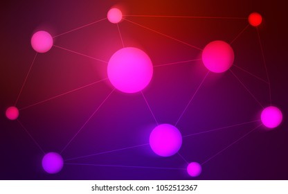 Dark Pink, Yellow vector layout with circles, lines. Design with connection of dots and lines on colorful background. Beautiful design for your business advert.