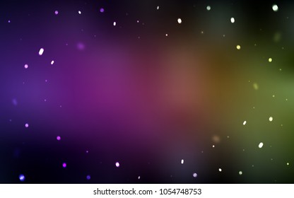 Dark Pink, Yellow vector layout with bright snowflakes. Blurred decorative design in xmas style with snow. New year design for your business advert.
