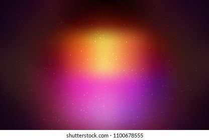 Dark Pink, Yellow vector layout with cosmic stars. Blurred decorative design in simple style with galaxy stars. Best design for your ad, poster, banner.
