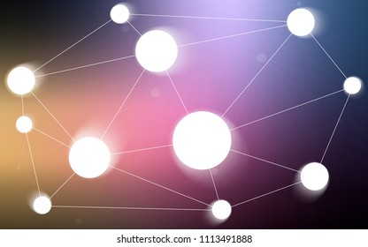 Dark Pink, Yellow vector layout with circles, lines. Colorful illustration with circles and lines in futuristic style. Pattern can be used for ads, leaflets.