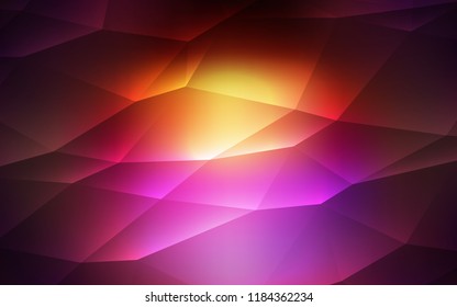 Dark Pink, Yellow vector layout with lines, triangles. Abstract gradient illustration with triangles. Best design for your ad, poster, banner.