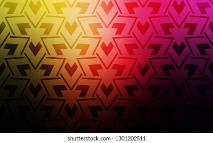 Dark Pink, Yellow vector layout with lines, triangles. Illustration with set of colorful triangles, lines. Pattern for commercials.