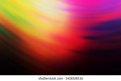 Dark Pink, Yellow vector layout with curved lines. Geometric illustration in abstract style with gradient.  A new texture for your  ad, booklets, leaflets.