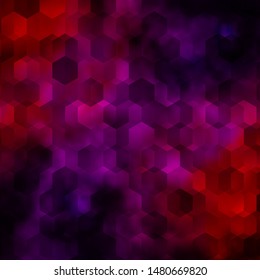 Dark Pink, Yellow vector layout with hexagonal shapes. Colorful hexagons on blur backdrop. Pattern for landing pages.