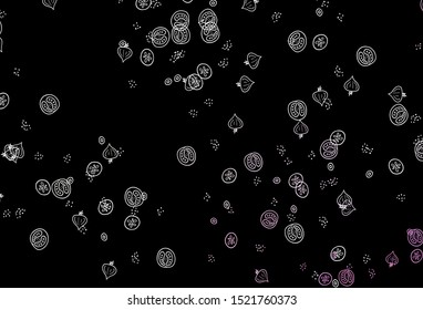 Dark Pink, Yellow vector layout with restaurant food. Abstract background with colorful Fast Food illustrations. Pattern for menu of cafes, bars, restaurants.