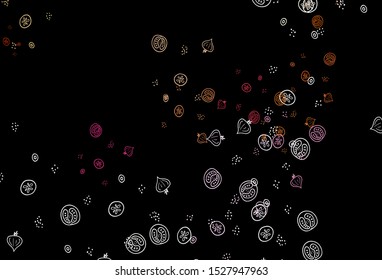 Dark Pink, Yellow vector layout with restaurant food. Colorful decorative design of snacks in doodle style. Doodle design for your business advert of cafes.
