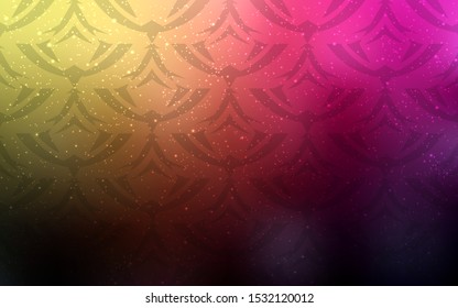 Dark Pink, Yellow vector layout with lines, triangles. Beautiful illustration with triangles in nature style. Modern template for landing page.