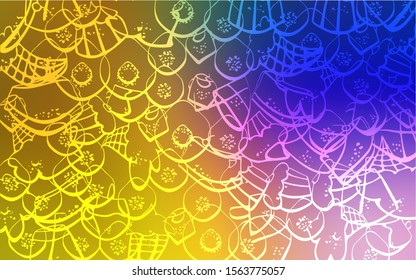 Dark Pink, Yellow vector layout with sweet desserts. Glitter abstract sketch with sweets, candies, desserts. Doodle design for your business advert of cafes.