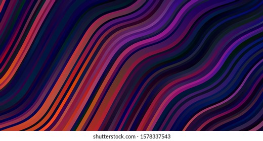 Dark Pink, Yellow vector layout with curves. Colorful illustration in abstract style with bent lines. Pattern for ads, commercials.