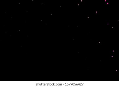Dark Pink, Yellow vector layout with algebra elements. Blurred design in simple style with collection of numerals. Pattern for posters, banners of math books.