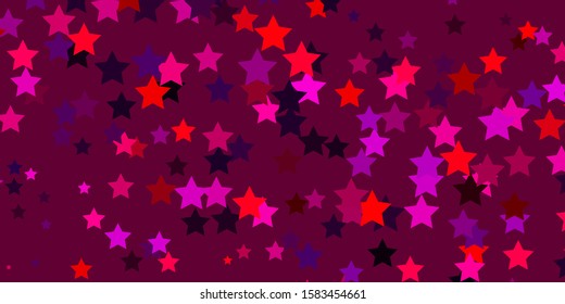 Dark Pink, Yellow vector layout with bright stars. Modern geometric abstract illustration with stars. Pattern for websites, landing pages.