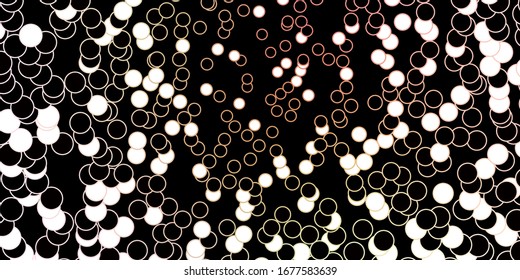 Diseño vectorial amarillo rosa oscuro con círculos. Discos de colores abstractos en un fondo de degradado simple. Patrón para anuncios comerciales.