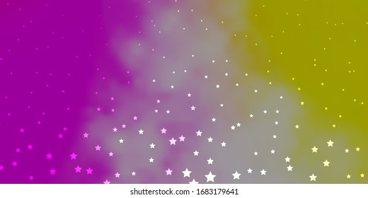 Dark Pink, Yellow vector layout with bright stars. Blur decorative design in simple style with stars. Pattern for new year ad, booklets.