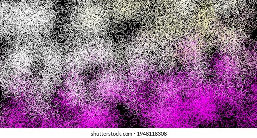 Diseño vectorial amarillo y rosa oscuro con curvas. Ilustración abstracta con arcos de gradiente. Patrón para sitios web, páginas de inicio.