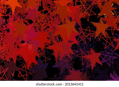 Dark Pink, Yellow vector layout with bright snowflakes, stars. Shining colorful illustration with gradient snow forms. Design for New Year ad, booklets.