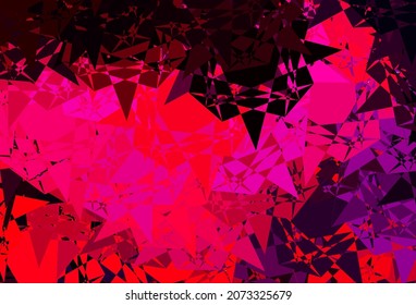 Dunkelrosa, gelbe Vektorgrafik mit Dreiecksformen. Wunderschöne abstrakte Illustration mit dreieckigen Formen, Formen. Landing-Page-Material.