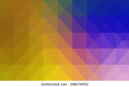 Dark Pink, Yellow vector low poly layout. Creative illustration in halftone style with triangles. The template for cell phone's backgrounds.