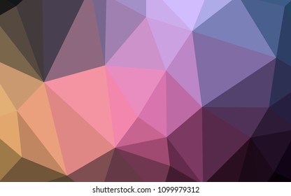 Dark Pink, Yellow vector low poly texture. A sample with polygonal shapes. Triangular pattern for your design.