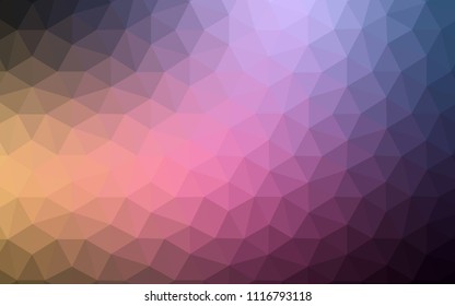 Dark Pink, Yellow vector low poly texture. Modern abstract illustration with triangles. Completely new template for your banner.