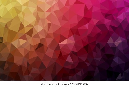 Dark Pink, Yellow vector low poly texture. Creative illustration in halftone style with triangles. Pattern for a brand book's backdrop.