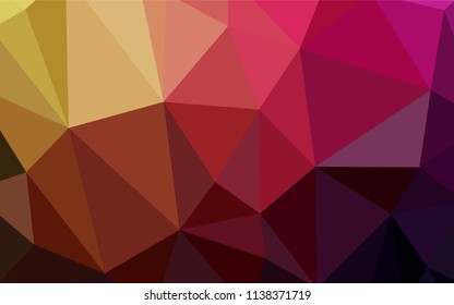 Dark Pink, Yellow vector low poly layout. Geometric illustration in Origami style with gradient.  Brand new design for your business.
