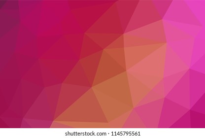 Dark Pink, Yellow vector low poly cover. Geometric illustration in Origami style with gradient.  A new texture for your design.
