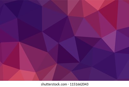 Dark Pink, Yellow vector low poly cover. Colorful illustration in polygonal style with gradient. Triangular pattern for your design.