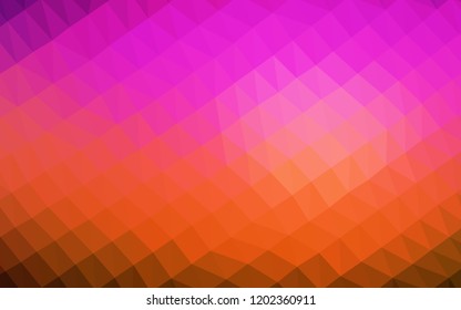 Dark Pink, Yellow vector low poly cover. Creative geometric illustration in Origami style with gradient. The template can be used as a background for cell phones.