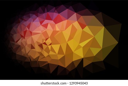 Dark Pink, Yellow vector low poly layout. An elegant bright illustration with gradient. Triangular pattern for your business design.