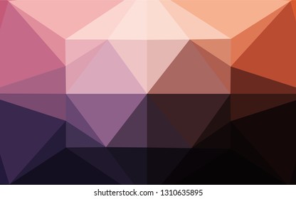 Dark Pink, Yellow vector low poly texture. Geometric illustration in Origami style with gradient.  Brand new style for your business design.