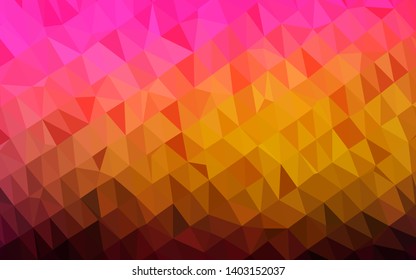 Dark Pink, Yellow vector low poly layout. Creative illustration in halftone style with gradient. Polygonal design for your web site.