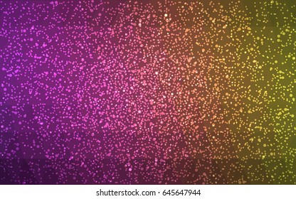 Dark Pink, Yellow vector low poly crystal background with snowflakes. Polygon christmas design pattern . Low poly illustration of New Year celebration.