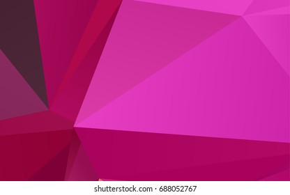 Dark Pink, Yellow vector low poly template. An elegant bright illustration with gradient. Triangular pattern for your business design.
