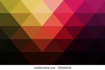 Dark Pink, Yellow vector Low poly crystal background. Polygon design pattern. Low poly illustration, low polygon background.