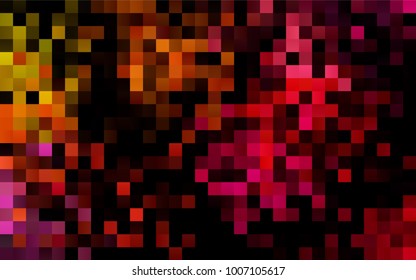 Dark Pink, Yellow vector modern geometrical background. Abstract template. Geometric pattern in square style with gradient.