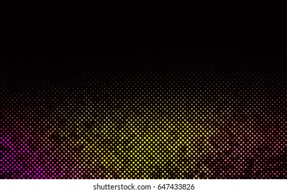 Dark Pink, Yellow vector modern geometrical circle abstract background. Dotted texture template. Geometric pattern in halftone style with gradient. 