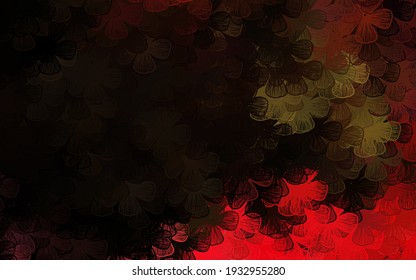 Dark Pink, Yellow vector natural artwork with trees, branches. Creative illustration in blurred style with flowers. New template for your brand book.