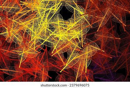 Dark Pink, Yellow vector natural artwork with leaves. An elegant bright illustration with leaves in Natural style. The best design for your business.