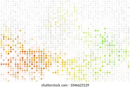 Dark Pink, Yellow vector pattern with colored spheres. Geometric sample of repeating circles on white background in halftone style.