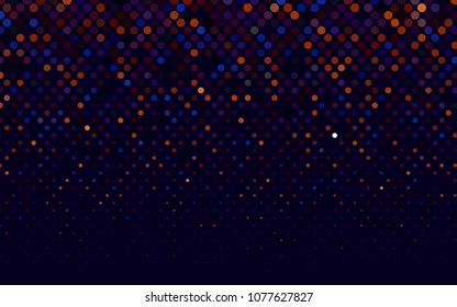 Dark Pink, Yellow vector pattern with colored spheres. Geometric sample of repeating circles on white background in halftone style.