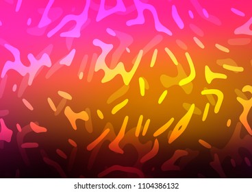 Dark Pink, Yellow vector pattern with bent ribbons. A sample with blurred bubble shapes. Marble design for your web site.